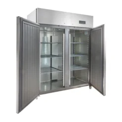 Gastronomie Tiefkühlschrank ECO 1400 GN 2/1 Monoblock, 1350 Liter Kühlraumvolumen, 6 verstellbare Einlegeböden, Robuste Bauweise, Edelstahl
