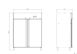 Gastronomie Tiefkühlschrank ECO 1400 GN 2/1 Monoblock, 1350 Liter Kühlraumvolumen, 6 verstellbare Einlegeböden, Robuste Bauweise, Edelstahl