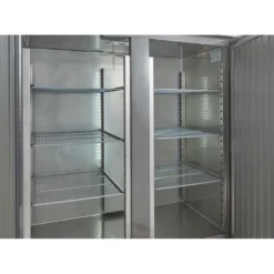 Gastronomie Tiefkühlschrank ECO 1400 GN 2/1 Monoblock, 1350 Liter Kühlraumvolumen, 6 verstellbare Einlegeböden, Robuste Bauweise, Edelstahl