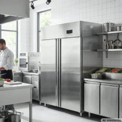 Gastronomie Tiefkühlschrank ECO 1400 GN 2/1 Monoblock, 1350 Liter Kühlraumvolumen, 6 verstellbare Einlegeböden, Robuste Bauweise, Edelstahl