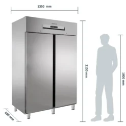 Gastro Tiefkühlschrank Profi 1400 GN 2/1 Superior mit 2 Türen, 1168 Liter Kühlraumvolumen, Made in Europe