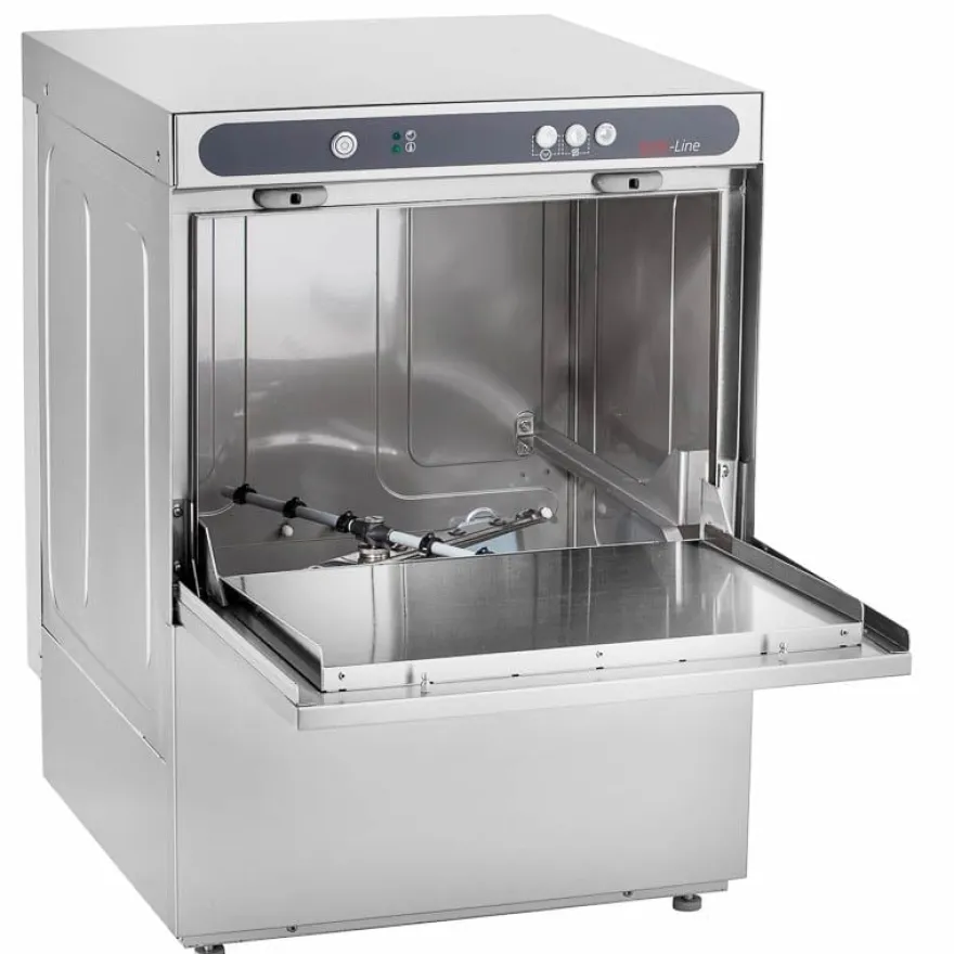 Geschirrspülmaschine ECO 50x50 cm Korbmaß, mit Reiniger- & Klarspüldosierer, mit Ablaufpumpe & Enthärter, Made in Europe, 400 Volt