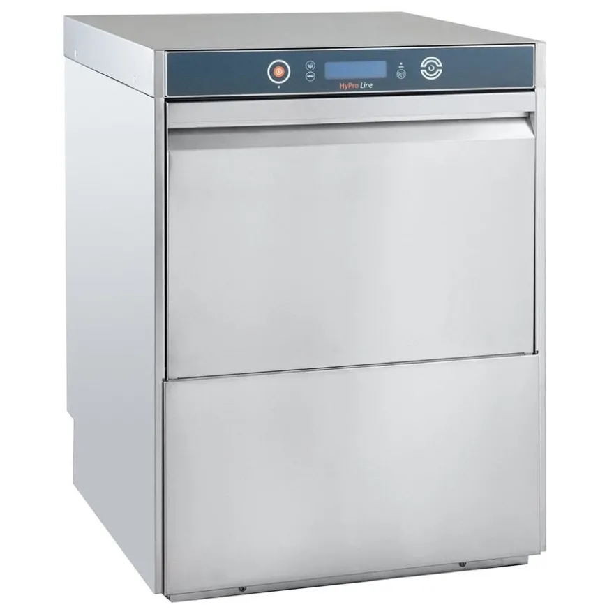 Geschirrspülmaschine HYPRO Digital 54 SLE 50x50 cm Korbmaß, mit Reiniger- & Klarspüldosierer, mit Ablaufpumpe & Enthärter,Drucksteigerungspumpe Made in Europe, 400 Volt