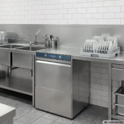 Geschirrspülmaschine HYPRO Digital 54 SLE 50x50 cm Korbmaß, mit Reiniger- & Klarspüldosierer, mit Ablaufpumpe & Enthärter,Drucksteigerungspumpe Made in Europe, 400 Volt