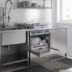 Geschirrspülmaschine PROFI Digital 54 SL 50x50 cm Korbmaß, mit Reiniger- & Klarspüldosierer, mit Ablaufpumpe, Made in Europe, 400 Volt