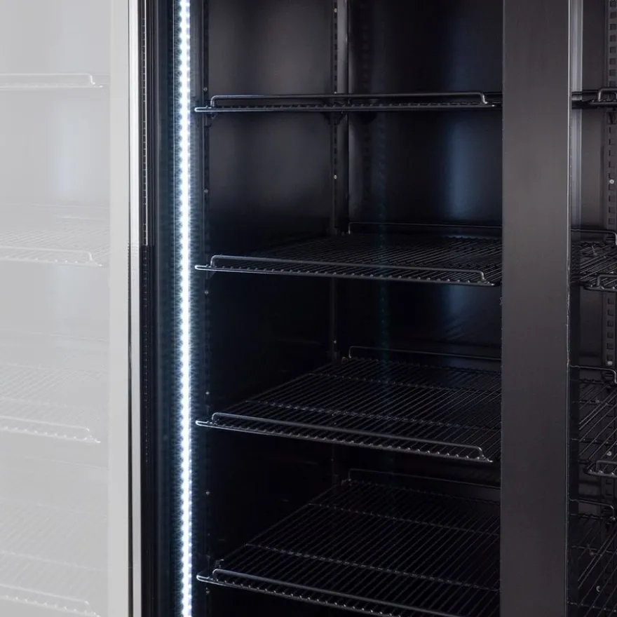 Getränkekühlschrank ECO 1000 mit Klapptüren und Leuchtaufsatz