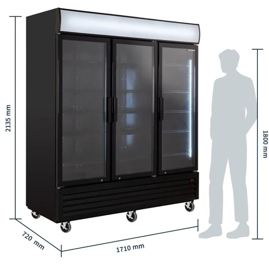 Getränkekühlschrank ECO 1500 mit Klapptüren und Leuchtaufsatz