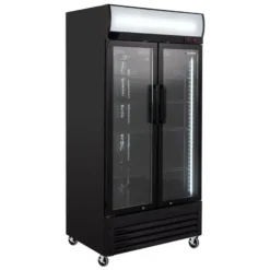 Getränkekühlschrank ECO 630 mit Leuchtaufsatz und Klapptüren