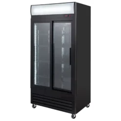 Getränkekühlschrank ECO 630 mit Leuchtaufsatz und Schiebetüren