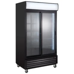 Getränkekühlschrank ECO 1000 mit Schiebetüren und Leuchtaufsatz