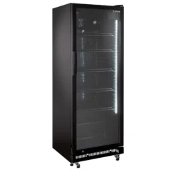 Getränkekühlschrank GKSE360, 360 Liter Kühlraumvolumen, 5 verstellbare Einlegeböden, Innenbeleuchtung, Abschließbar, Schwarz