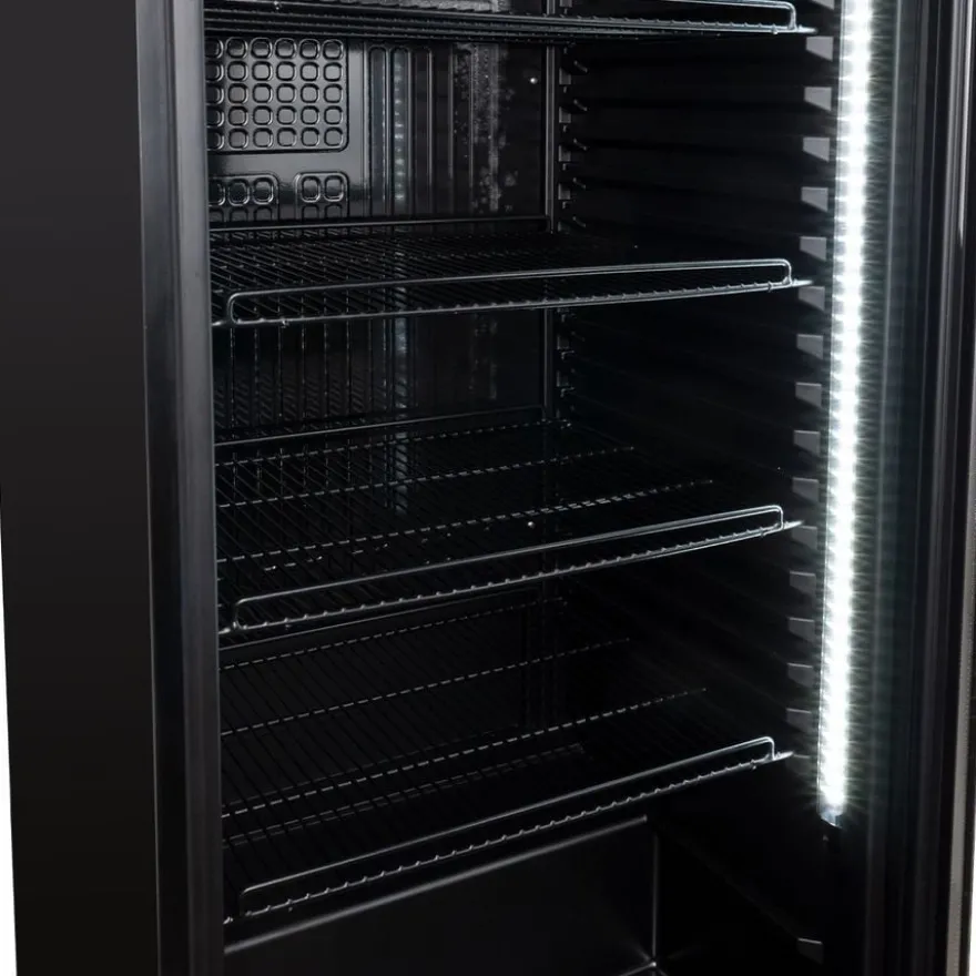 Getränkekühlschrank GKS-230, 230 Liter Kühlraumvolumen, 4 verstellbare Einlegeböden, Innenbeleuchtung, Abschließbar, Schwarz