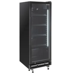 Getränkekühlschrank GKS-230, 230 Liter Kühlraumvolumen, 4 verstellbare Einlegeböden, Innenbeleuchtung, Abschließbar, Schwarz