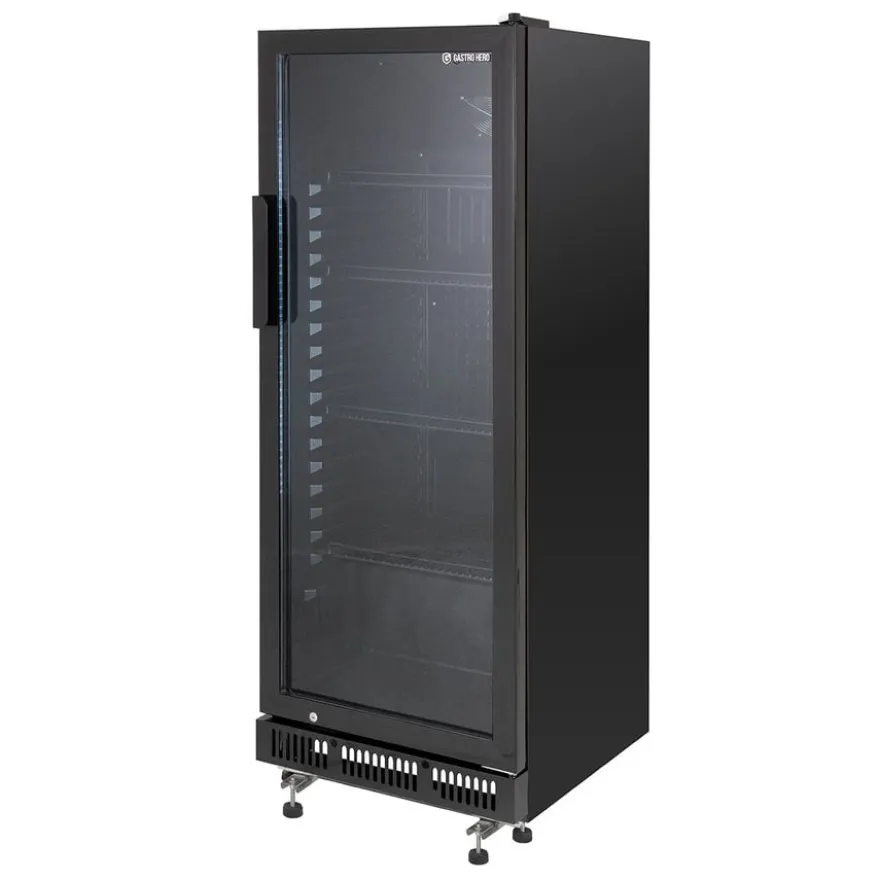 Getränkekühlschrank GKS-230, 230 Liter Kühlraumvolumen, 4 verstellbare Einlegeböden, Innenbeleuchtung, Abschließbar, Schwarz
