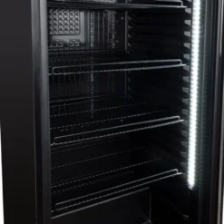 Getränkekühlschrank GKS-360, 360 Liter Kühlraumvolumen, 5 verstellbare Einlegeböden, Innenbeleuchtung, Abschließbar, Schwarz