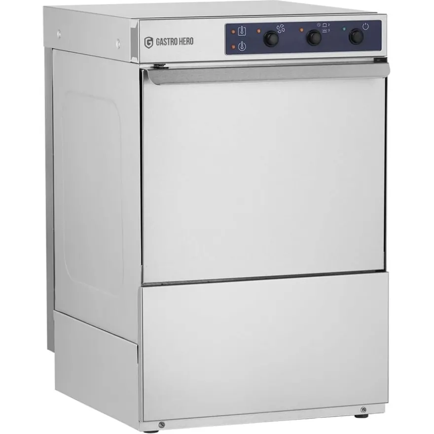 Gläserspülmaschine ECO 40x40 cm Korbmaß, mit Reiniger- & Klarspüldosierer, mit Ablaufpumpe, Made in Europe, 230 V