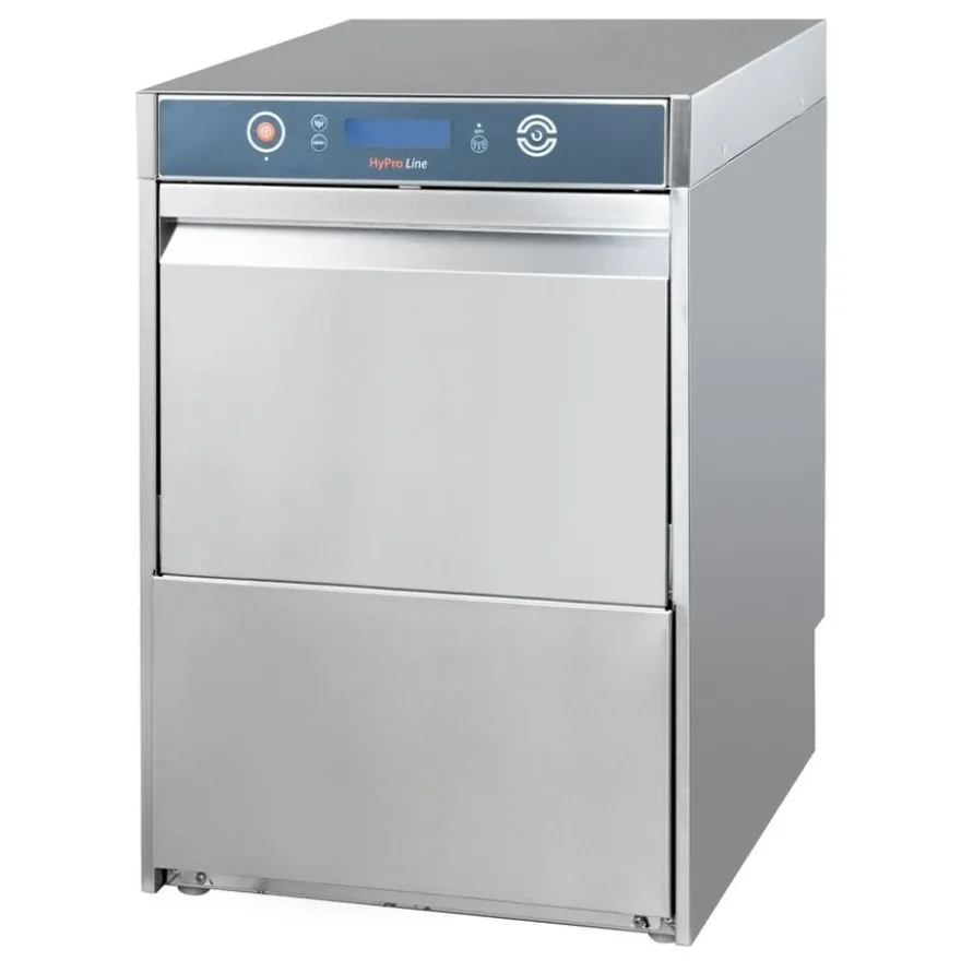 Gläserspülmaschine HYPRO Digital 40 SL 40x40 cm Korbmaß, mit Reiniger- & Klarspüldosierer, mit Ablaufpumpe & Drucksteigerungspumpe Made in Europe, 230 Volt