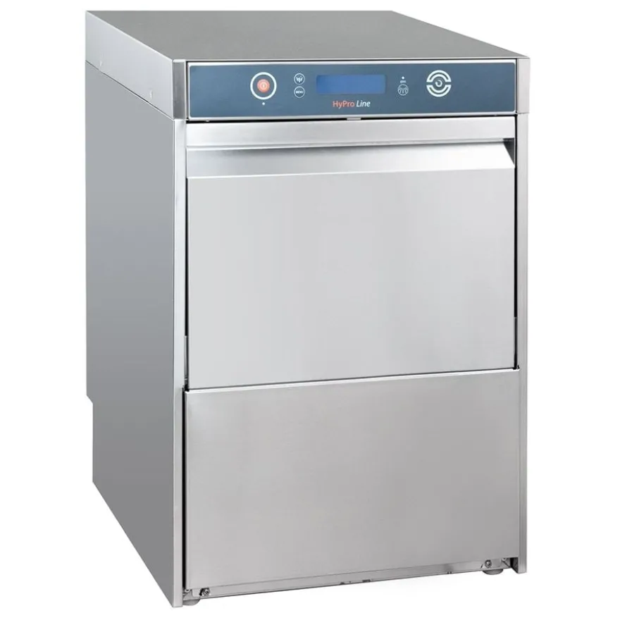 Gläserspülmaschine HYPRO Digital 40 SL 40x40 cm Korbmaß, mit Reiniger- & Klarspüldosierer, mit Ablaufpumpe & Drucksteigerungspumpe Made in Europe, 230 Volt