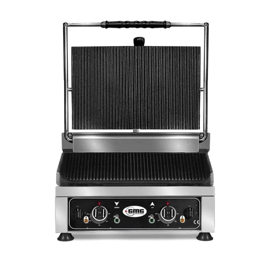 GMG Elektro-Kontaktgrill KG2745EDT 45x27 gerillt mit 2 Temperaturreglern