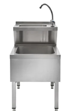 Handwasch-Ausgussbeckenkombination Basic 1, Kalt- und Warmwasserhahn