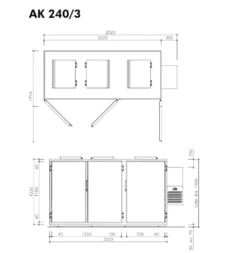 Hefa Abfallkühler 3x 240L