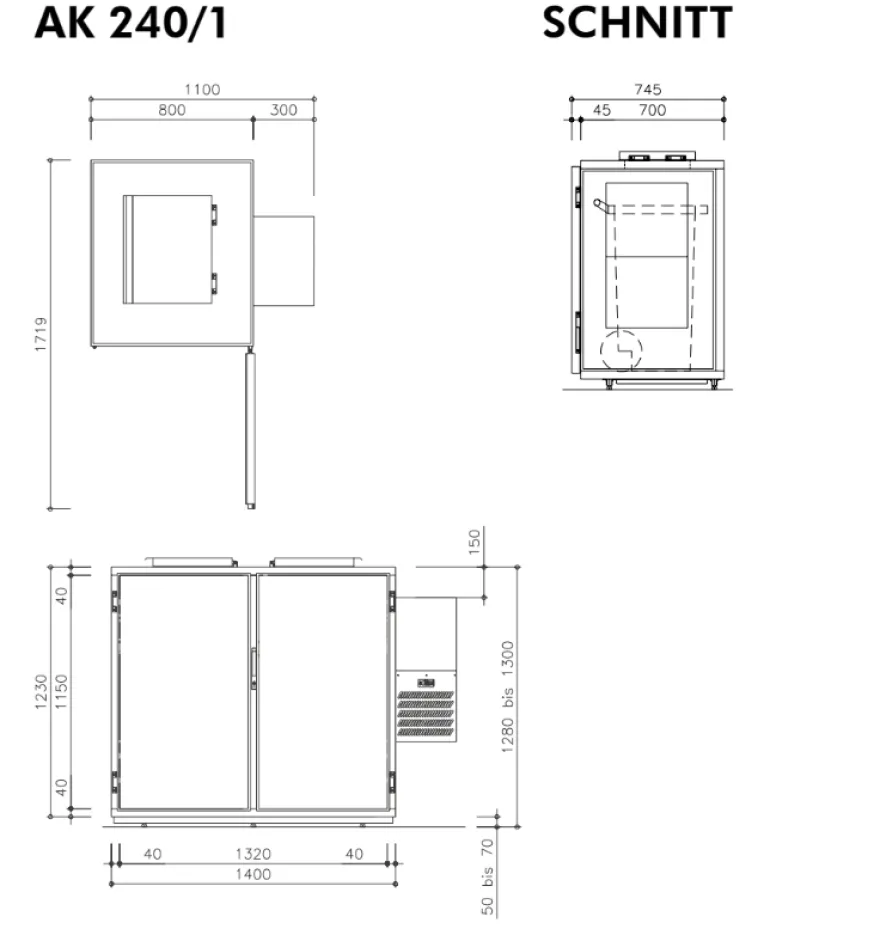 Hefa Abfallkühler 1x 240L