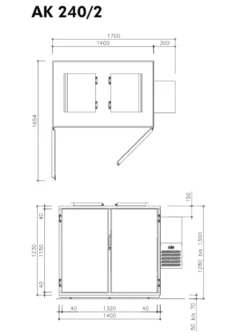 Hefa Abfallkühler 2x 240L