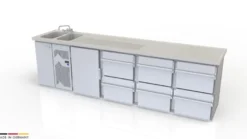 Hefa Biertheke Novis 1/6 mit zwei Spülbecken links