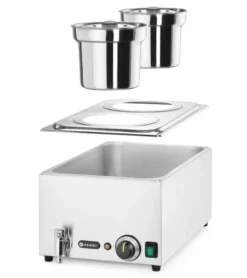 Hendi Bain-Marie-Set Ranger 2 x 4 L mit Ablasshahn, inkl. Deckel