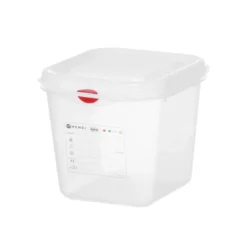 Hendi GN-Behälter mit Deckel und HACCP-Clips, GN 1/6, 150 mm, 2,6 L, PP