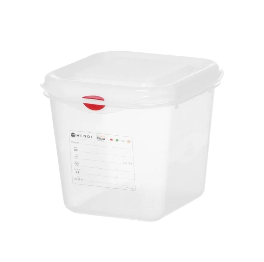 Hendi GN-Behälter mit Deckel und HACCP-Clips, GN 1/6, 150 mm, 2,6 L, PP