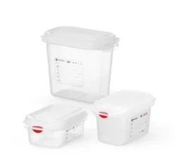 Hendi GN-Behälter mit Deckel und HACCP-Clips, GN 1/9, 65 mm, 0,6 L, PP
