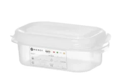 Hendi GN-Behälter mit Deckel und HACCP-Clips, GN 1/9, 65 mm, 0,6 L, PP