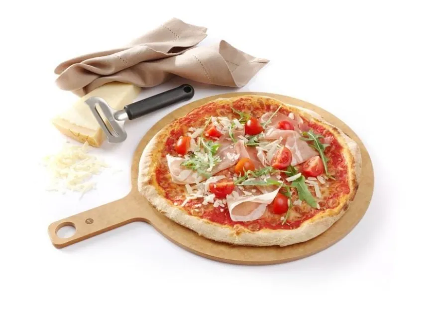 Hendi Pizzabrett mit Griff, Ø 356x(H)6mm