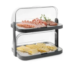 Hendi Roll-Top-Kühldisplay, doppelt, Dunkelgrau
