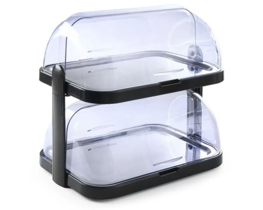 Hendi Roll-Top-Kühldisplay, doppelt, Dunkelgrau