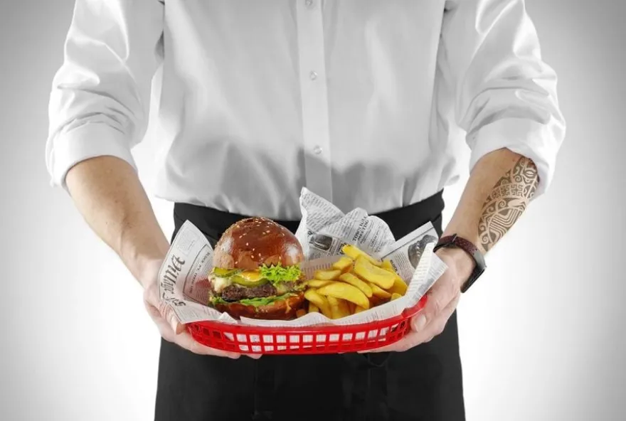 Hendi Servierkörbe im Fastfood-Stil, Schwarz, 6 Stk., 275x175x(H)38mm