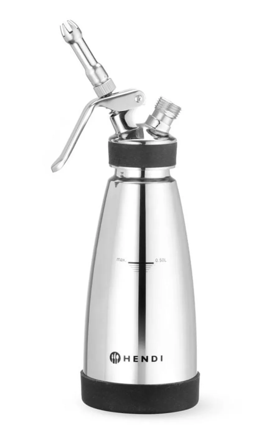 Hendi Thermo-Sahnespender, 0,5 L, Edelstahl, doppelwandig