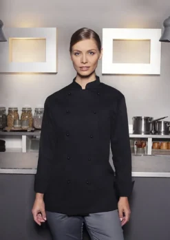 Herrenkochjacke Basic, Kugelknöpfe, schwarz, Größe: XL