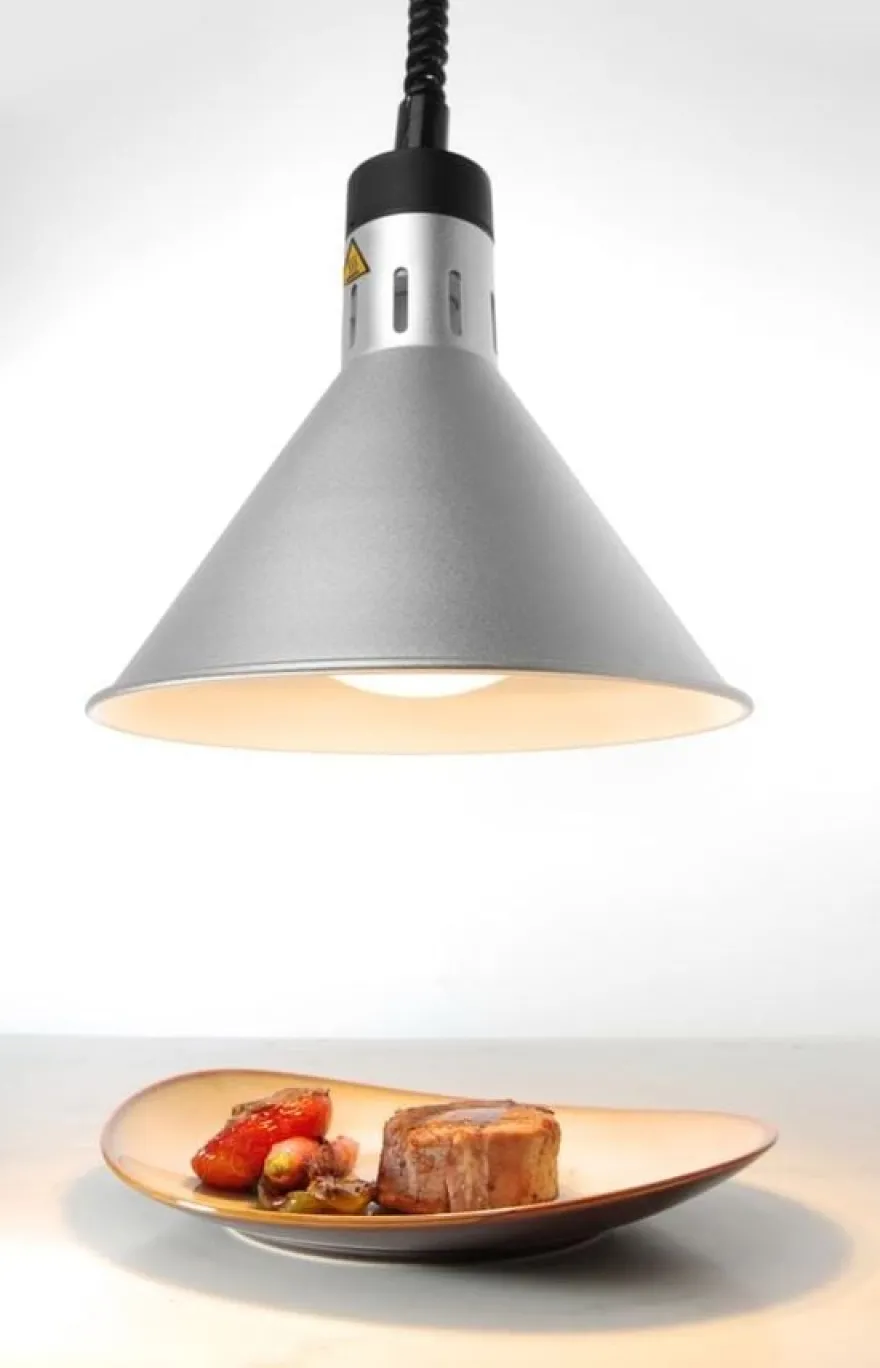 Höhenverstellbare Wärmelampe, konisch - Silber