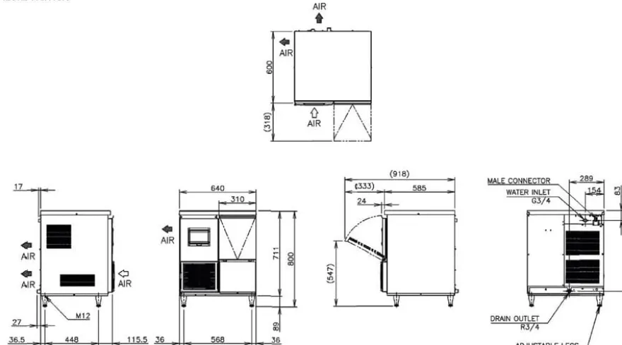 Hoshizaki Nuggeteisbereiter FM-120KE-HCN 110 kg/24h mit 32 kg Vorratsbehälter