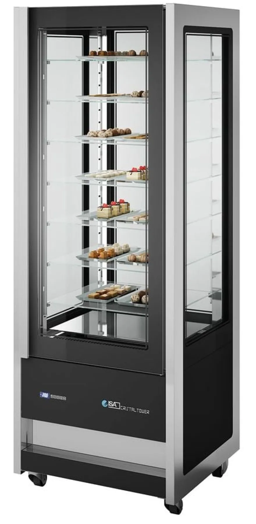 ISA Panorama-Kühlvitrine CRISTAL TOWER 750 RV TN BLACK