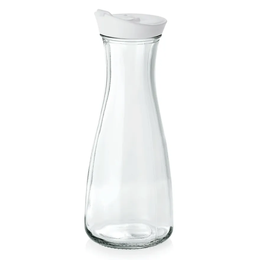 Karaffe mit Deckel, 1,0 ltr., weiß, Ø 6,7 cm, Glas