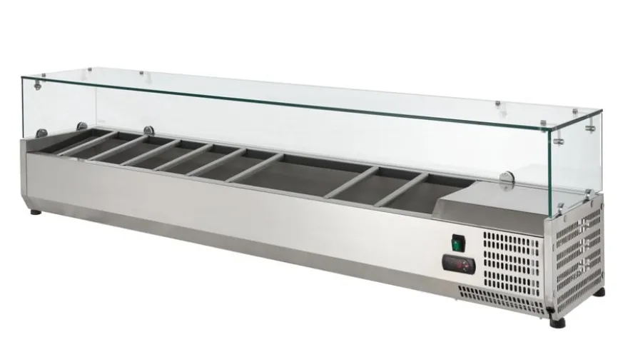 Kühlaufsatz ECO 9 x GN 1/4 mit Glasaufsatz 1800 mm