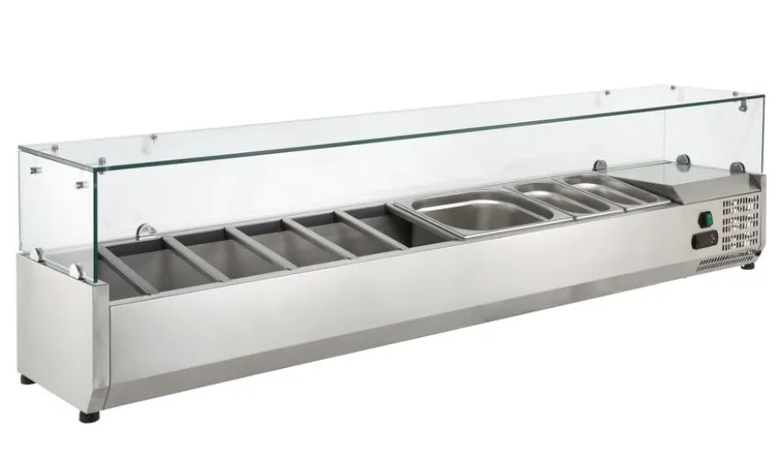 Kühlaufsatz ECO 9 x GN 1/4 mit Glasaufsatz 1800 mm