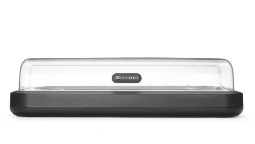 Kühldisplay UNIQ, HENDI, designed by Robert Bronwasser, GN 1/1, Schwarz, 593x389x(H)147mm