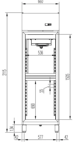 Kühlschrank Profi 700 GN 2/1 - mit 2 Halbtüren