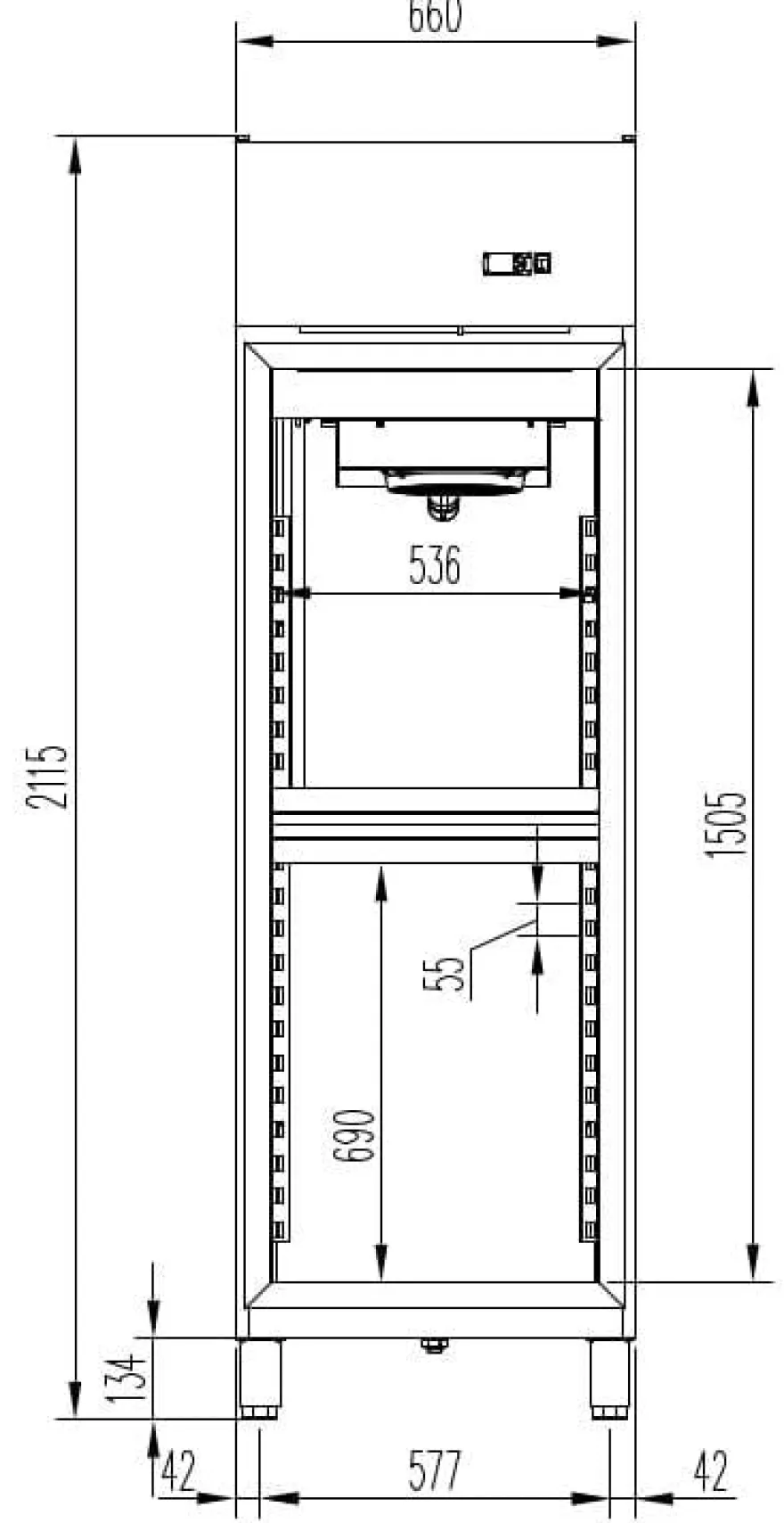 Kühlschrank Profi 700 GN 2/1 - mit 2 Halbtüren