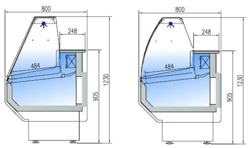Kühltheke PROFI 150 - rundes Frontglas, 1525 mm, mit LED-Beleuchtung