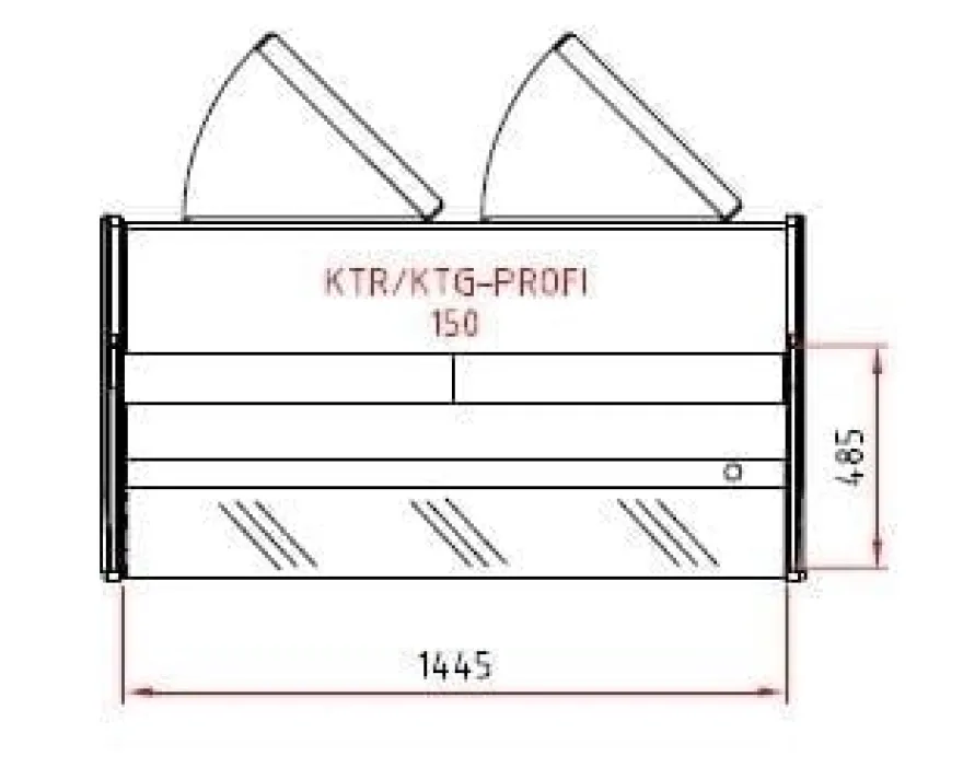 Kühltheke PROFI 150 - rundes Frontglas, 1525 mm, mit LED-Beleuchtung